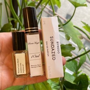 Nishane Wu Long Cha, Byredo Sundazed, Maison Louis Marie Antidris Lime